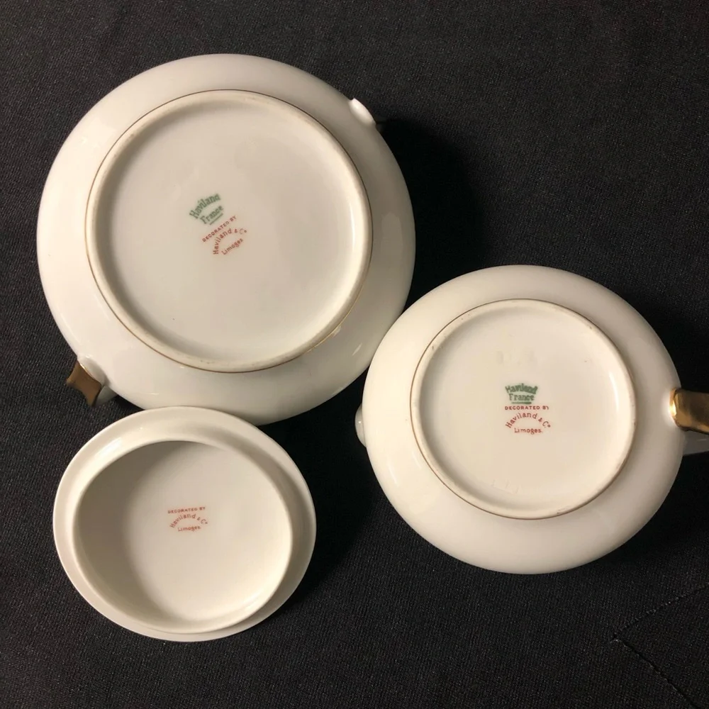 Haviland Limoges & Co Sugar & Creamer - Gold Accents - France